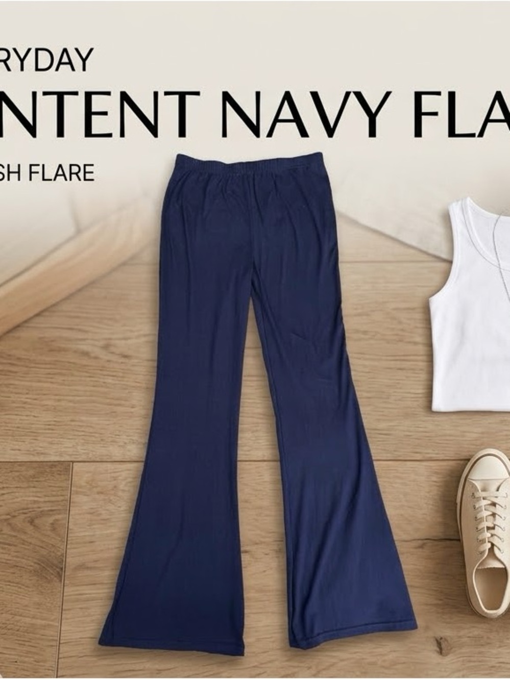 SHEIN Navy Boot Cut Flare Pants